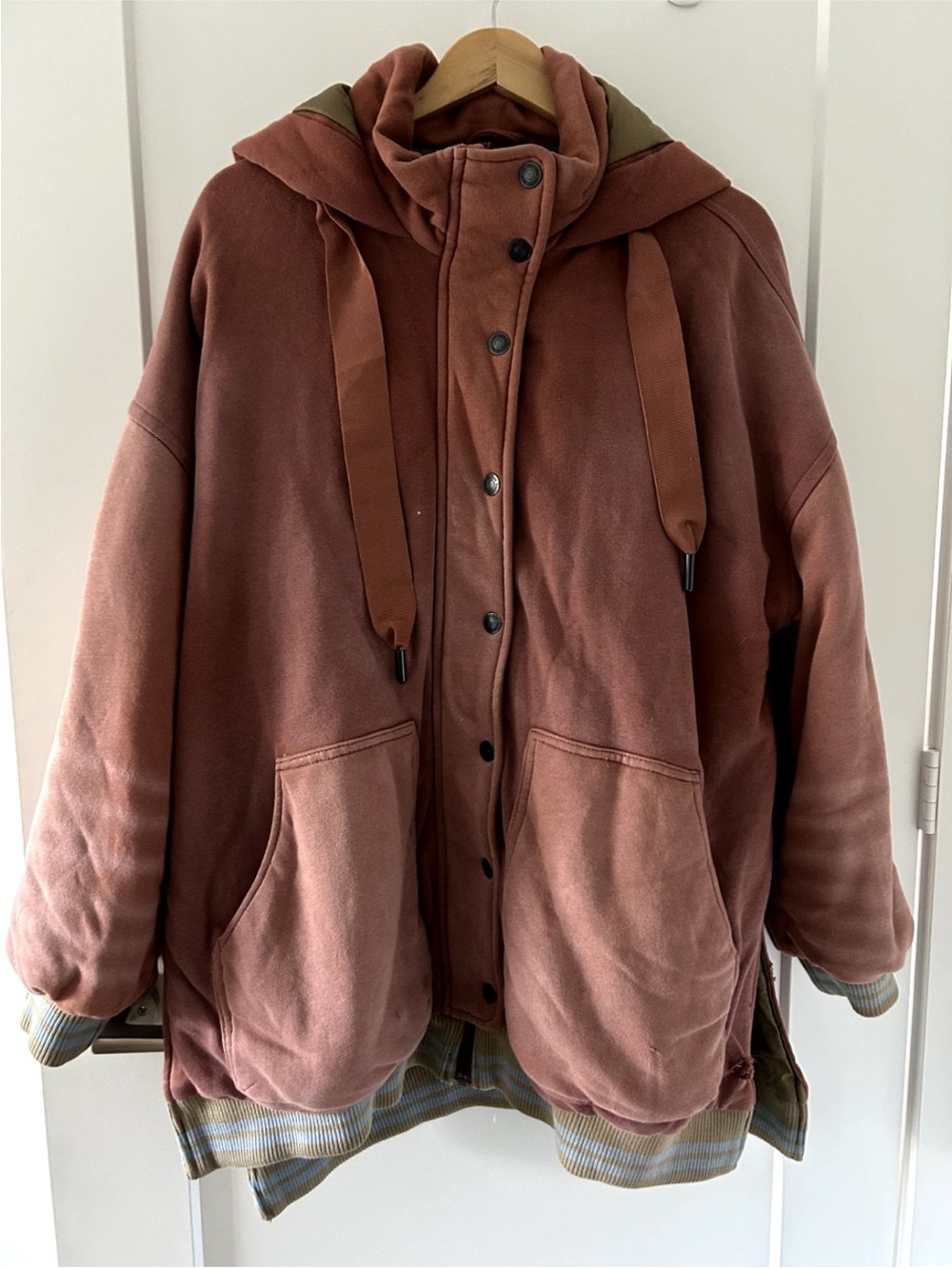 Free People All Star Stadium Jacket (Cherry Cola Combo) - Small oversized - Picture 4 of 11